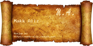 Makk Aliz névjegykártya